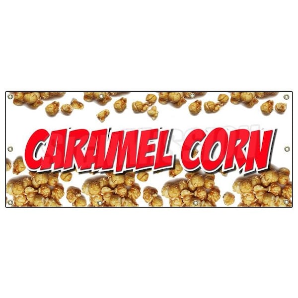 CARAMEL CORN BANNER SIGN caramel popcorn signs new fresh kettle popped